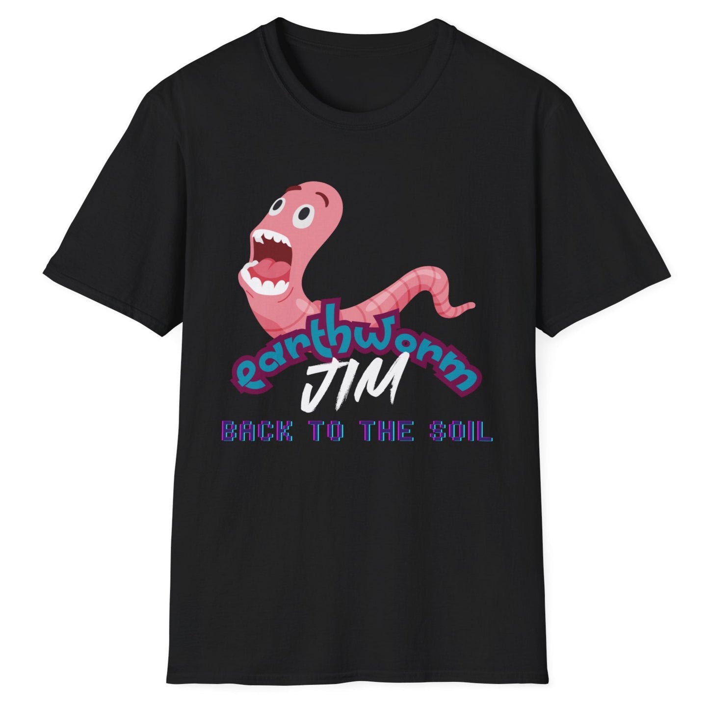 Jim The Earthworm T-Shirt - "Back to the Soil" Funny Video Game Design for Gamers & Fans