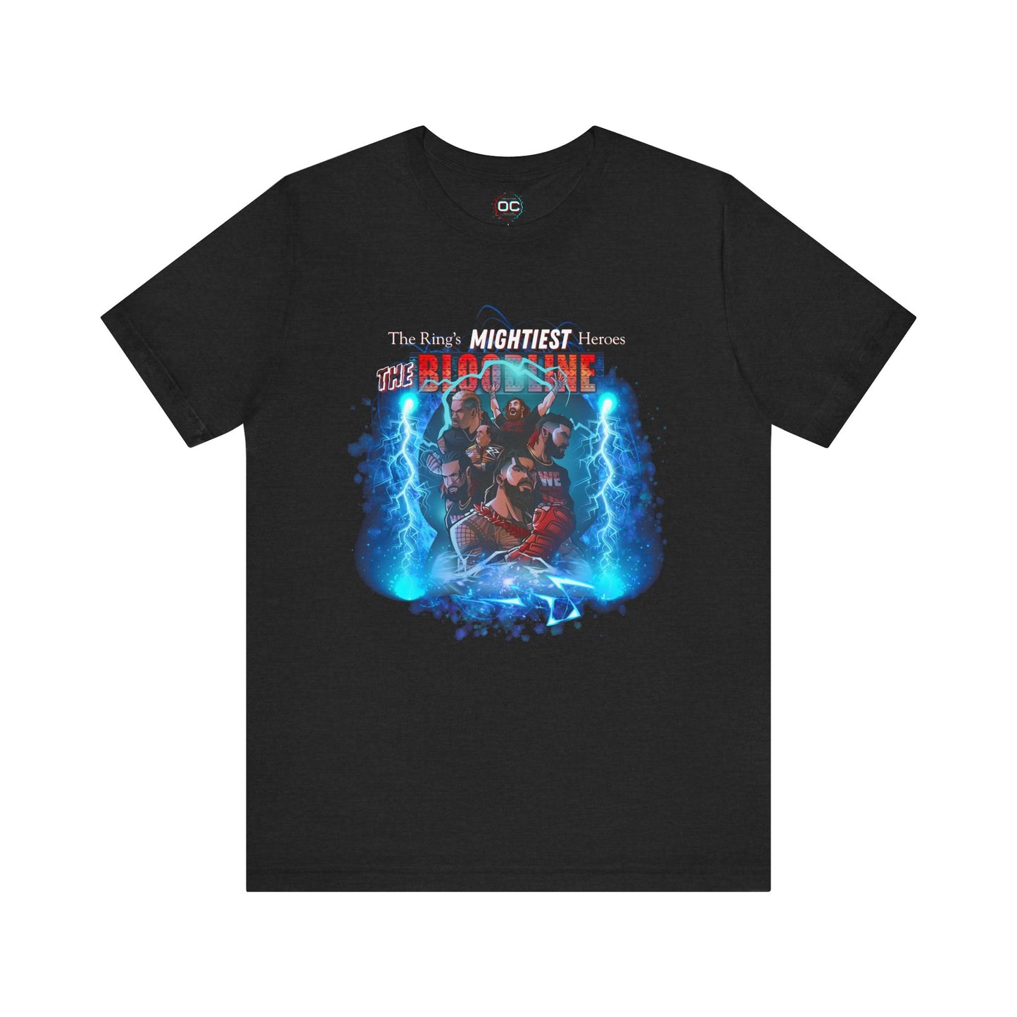 The Bloodline Animated Pro Wrestling Tee | Ring's Mightiest Heroes Shirt | Roman, Sami, Jey, Jimmy, Solo, Paul | Lightning Design