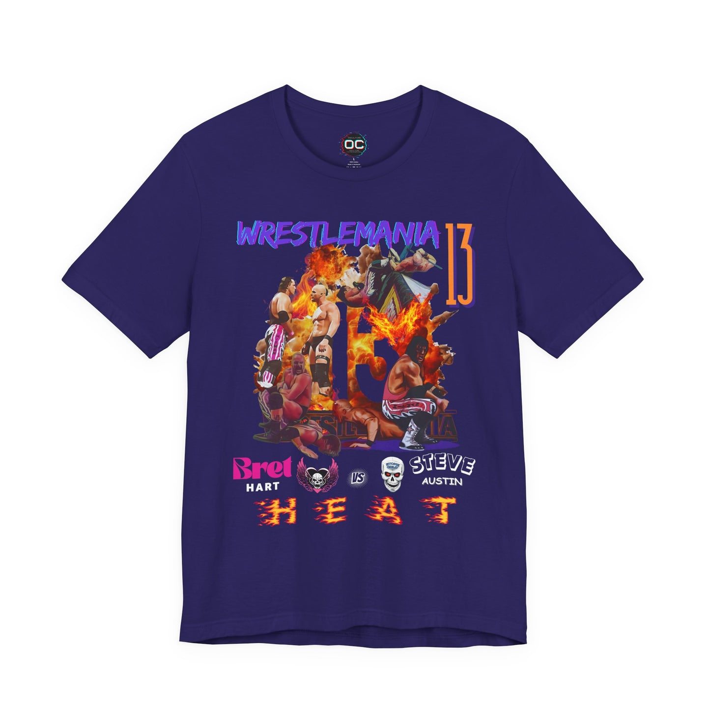 WrestleMania 13 “HEAT” Collage Tee – The Hitman Bret Hart vs. Stone Cold Steve Austin Tribute