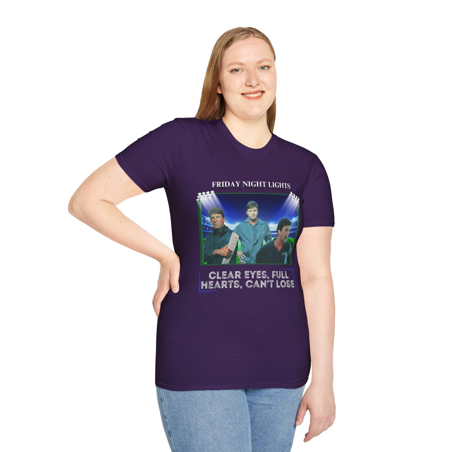 Friday Night Lights Design - "Clear Eyes, Full Hearts, Can't Lose" T-Shirt - Coach Eric Taylor Collage