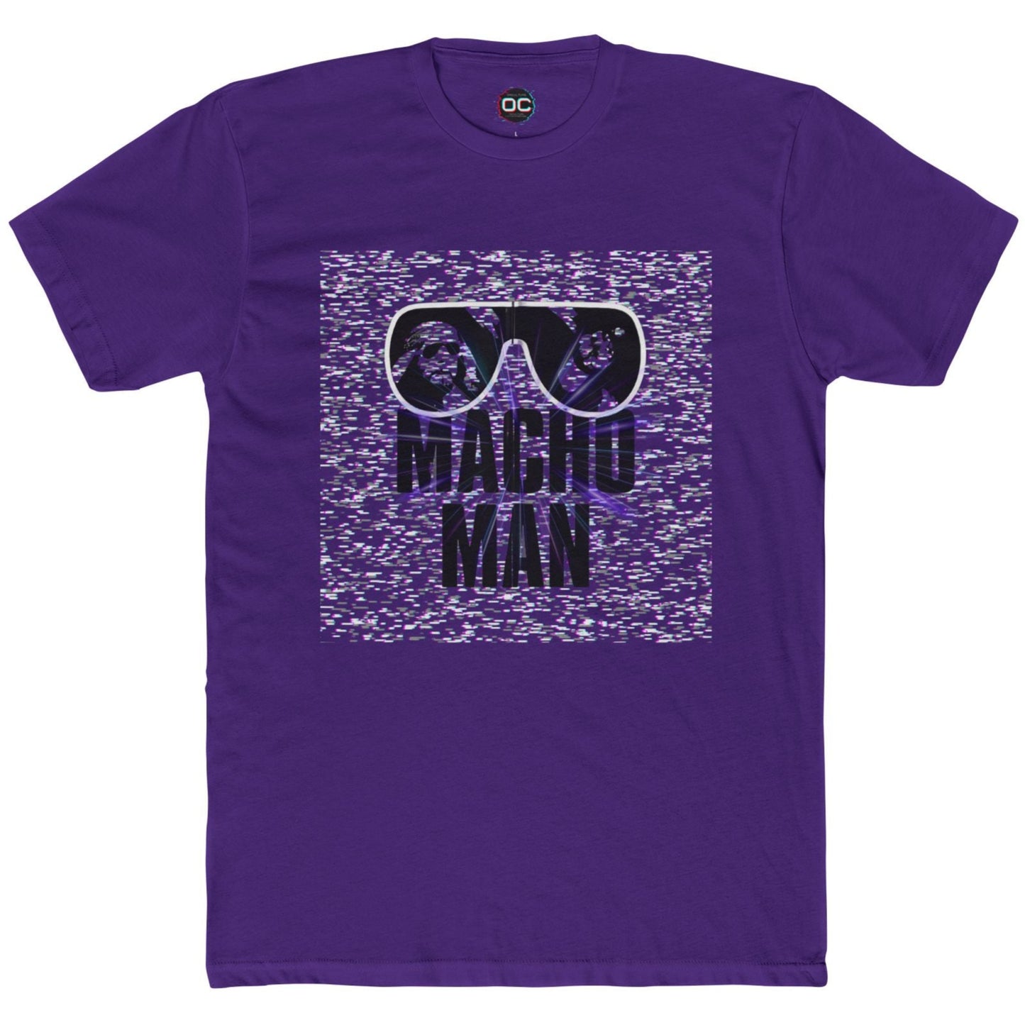 Macho Man Randy Savage Tribute Tee β Retro Glasses Design with TV Fuzz Background