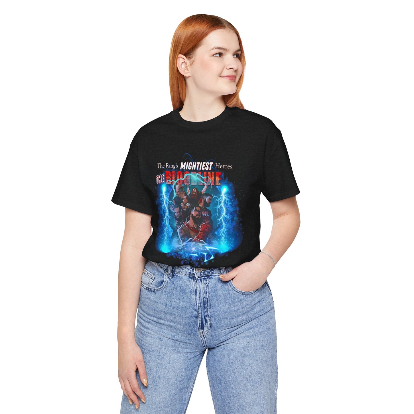 The Bloodline Animated Pro Wrestling Tee | Ring's Mightiest Heroes Shirt | Roman, Sami, Jey, Jimmy, Solo, Paul | Lightning Design