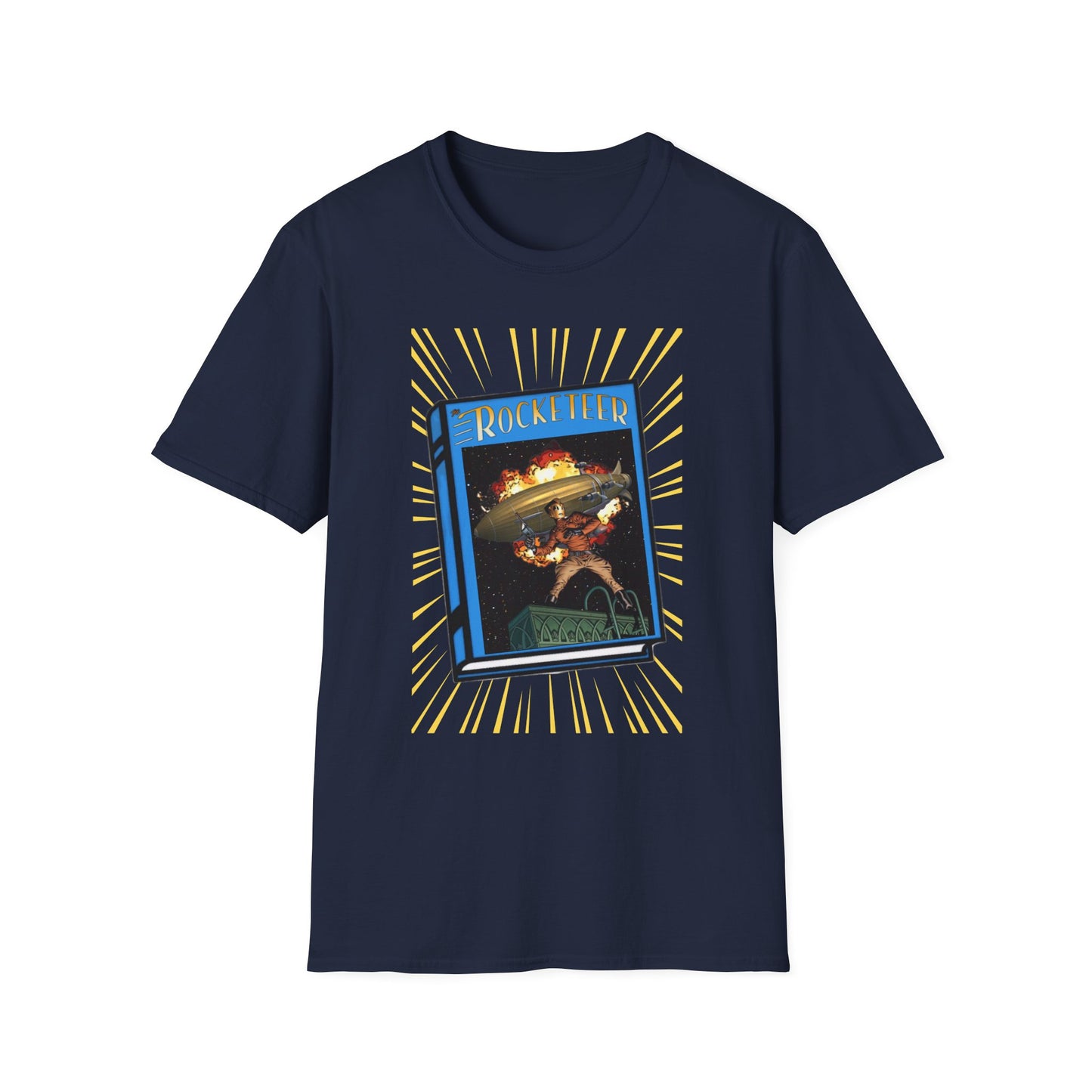 The Rocketeer Tribute Tee – Vintage Book Cover Blast-Off Edition