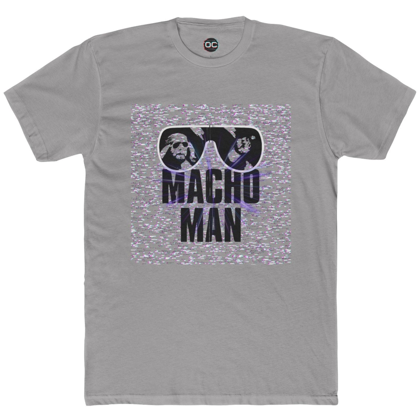 Macho Man Randy Savage Tribute Tee β Retro Glasses Design with TV Fuzz Background