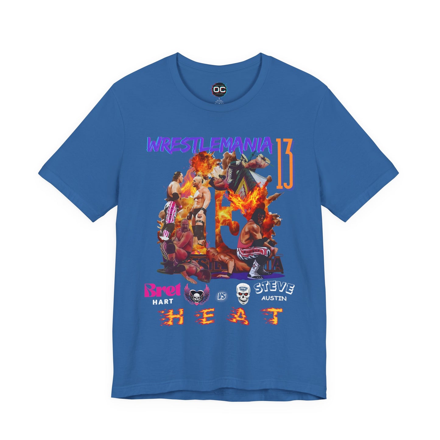WrestleMania 13 “HEAT” Collage Tee – The Hitman Bret Hart vs. Stone Cold Steve Austin Tribute