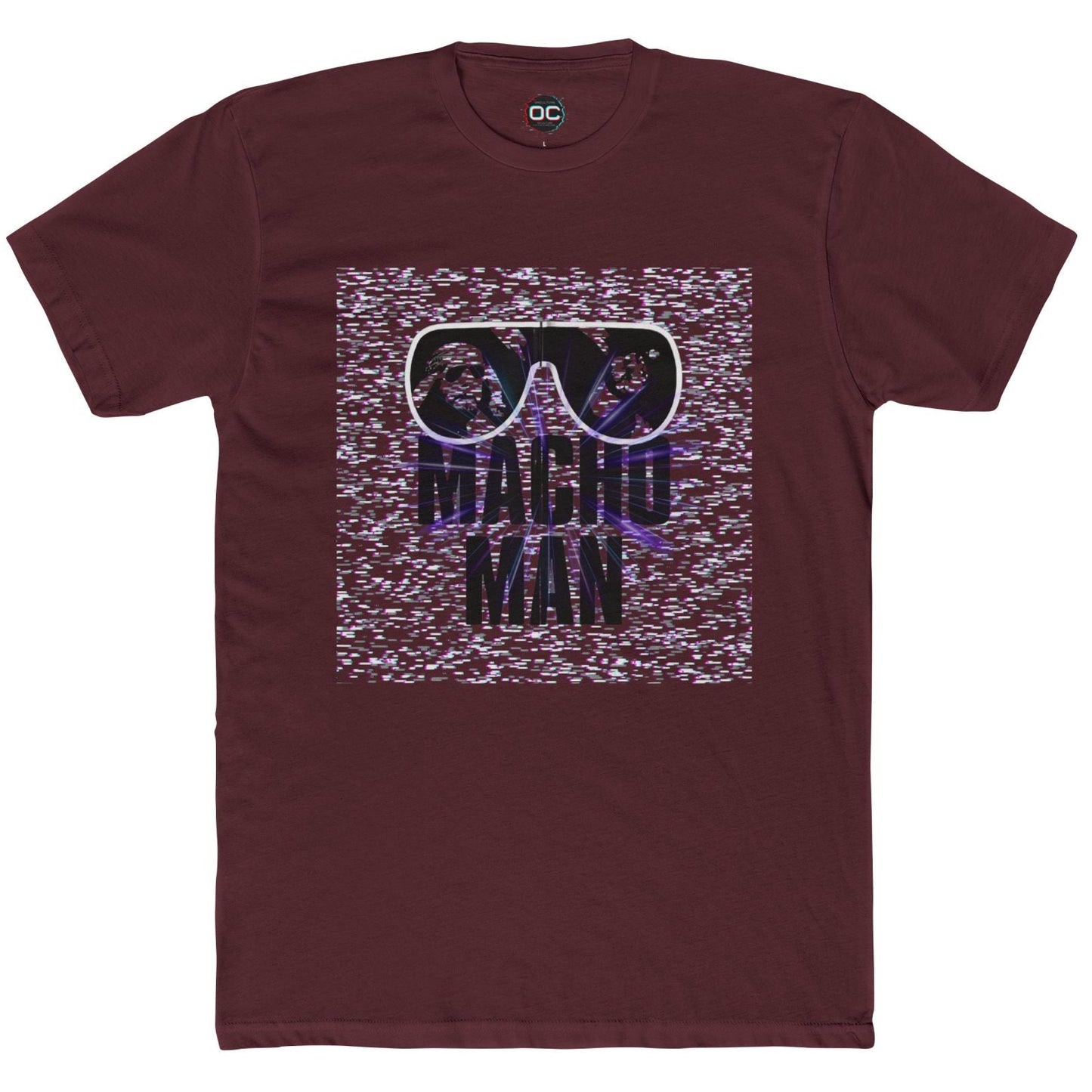 Macho Man Randy Savage Tribute Tee β Retro Glasses Design with TV Fuzz Background