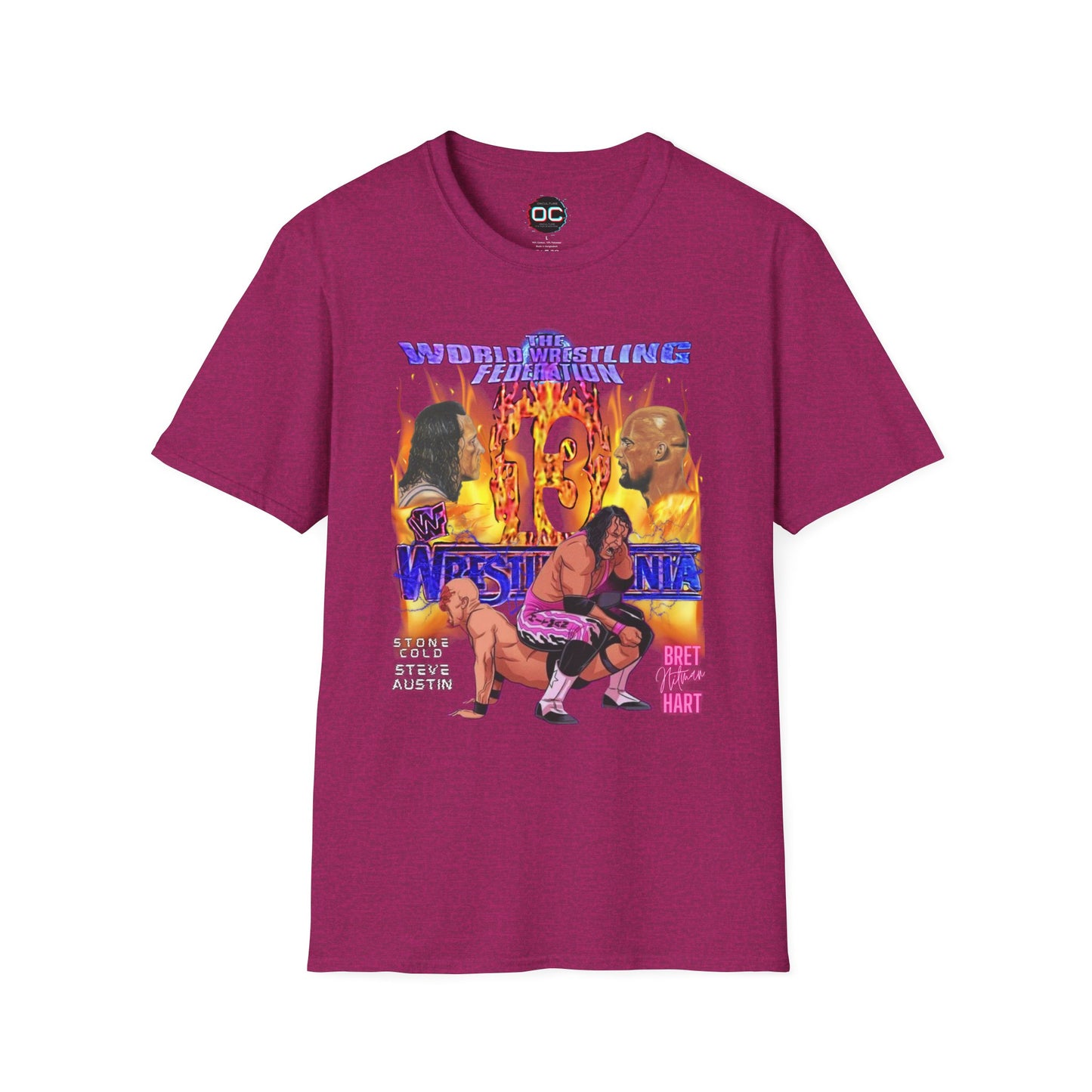 Bret Hart vs Stone Cold Steve Austin 'Mania 13 Animated Battle Tee | Vintage Classic 90s Wrestling