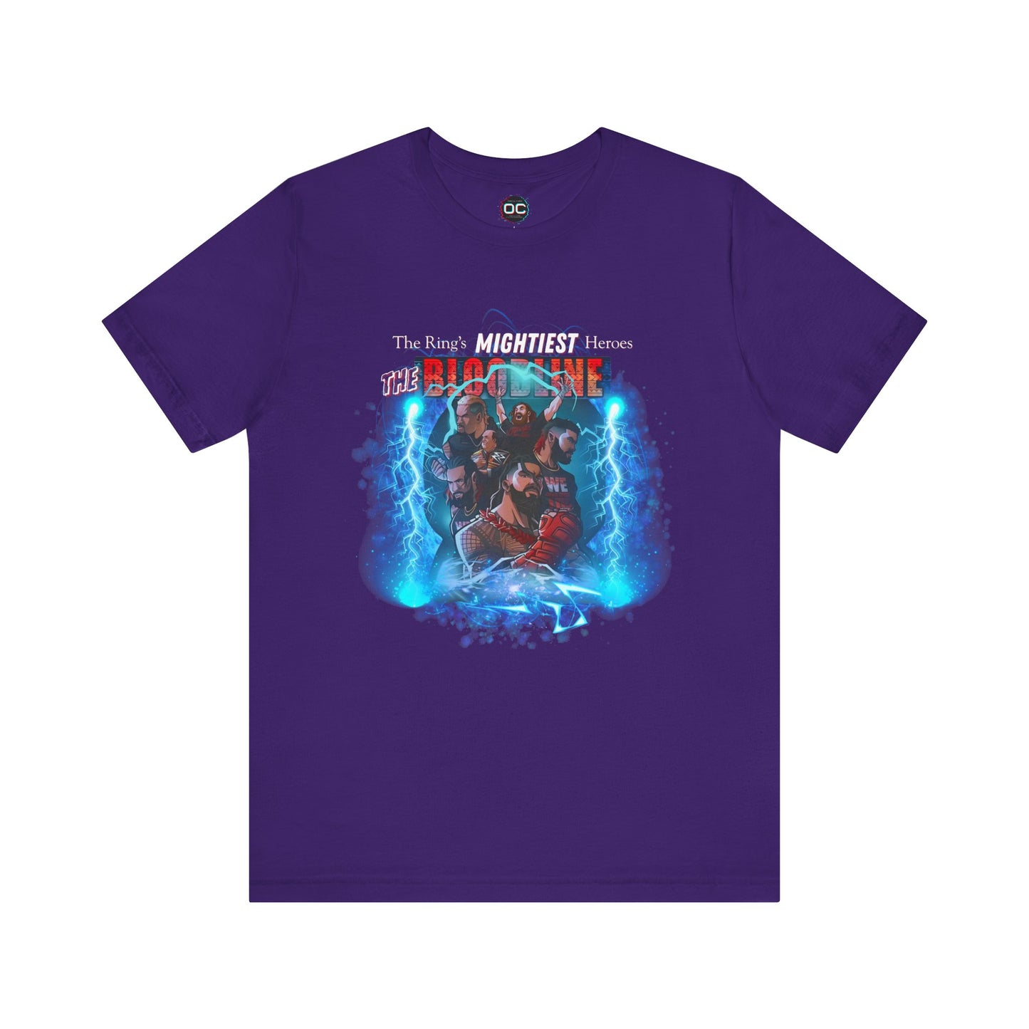 The Bloodline Animated Pro Wrestling Tee | Ring's Mightiest Heroes Shirt | Roman, Sami, Jey, Jimmy, Solo, Paul | Lightning Design