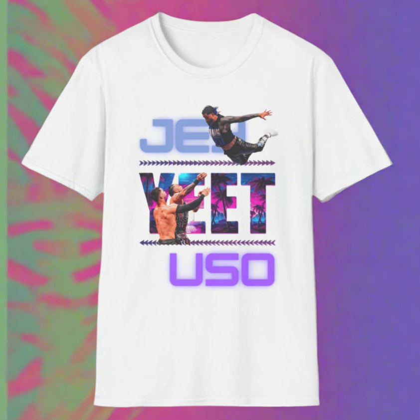 Jey Uso "YEET" Splash T-Shirt - High-Flying WWE Action Tee