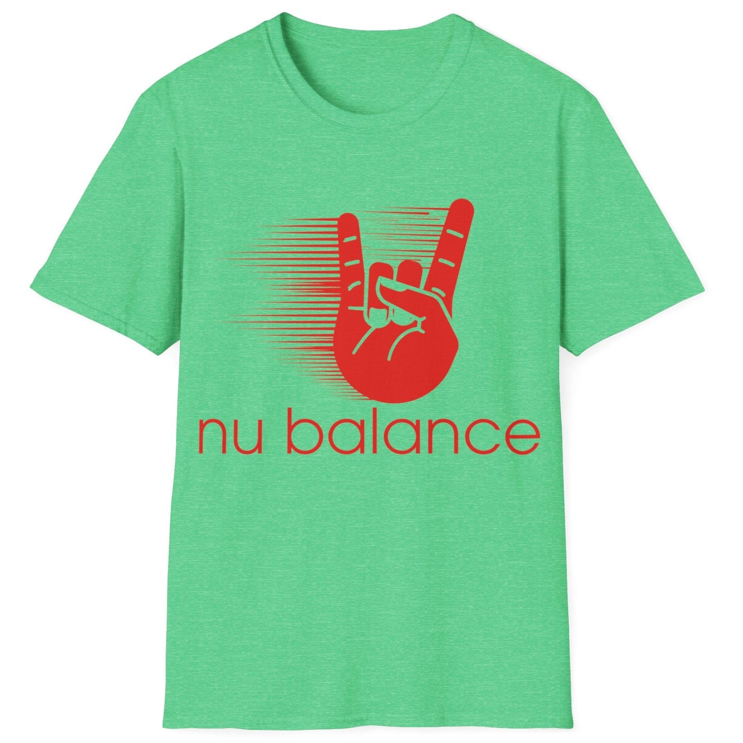 “Nu Balance” Parody T-Shirt – Rock ‘n Roll Horns Spoof Tee | Funny Music & Sneaker Culture Mashup