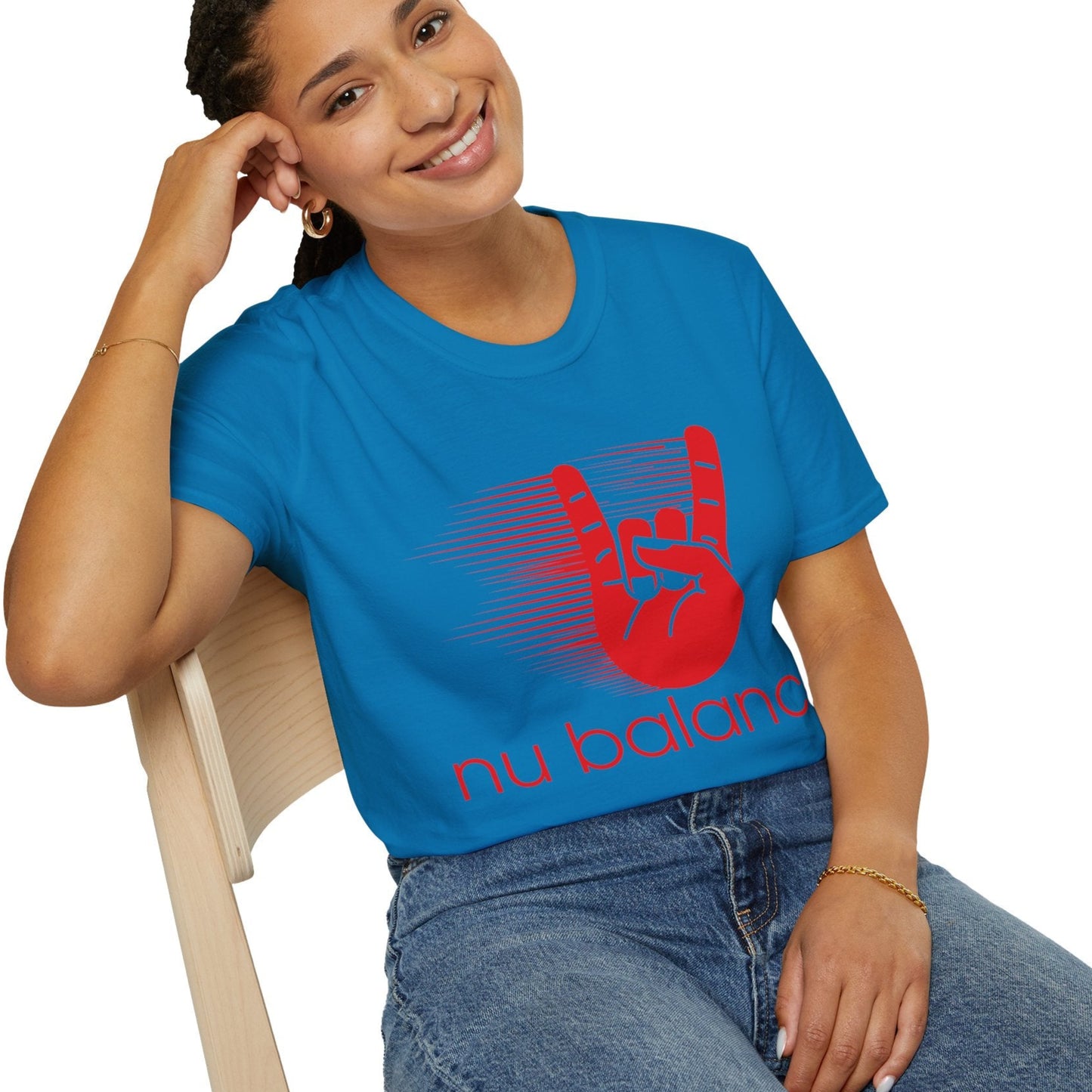 “Nu Balance” Parody T-Shirt – Rock ‘n Roll Horns Spoof Tee | Funny Music & Sneaker Culture Mashup