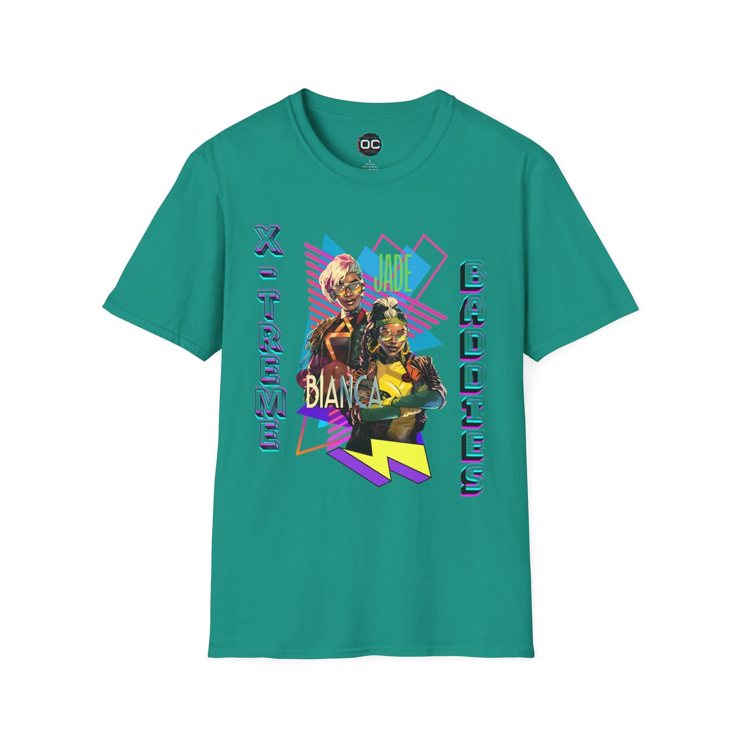 Jade Cargill & Bianca Belair Superhero Tee – 90s Xtreme Baddies Tag Team Tribute