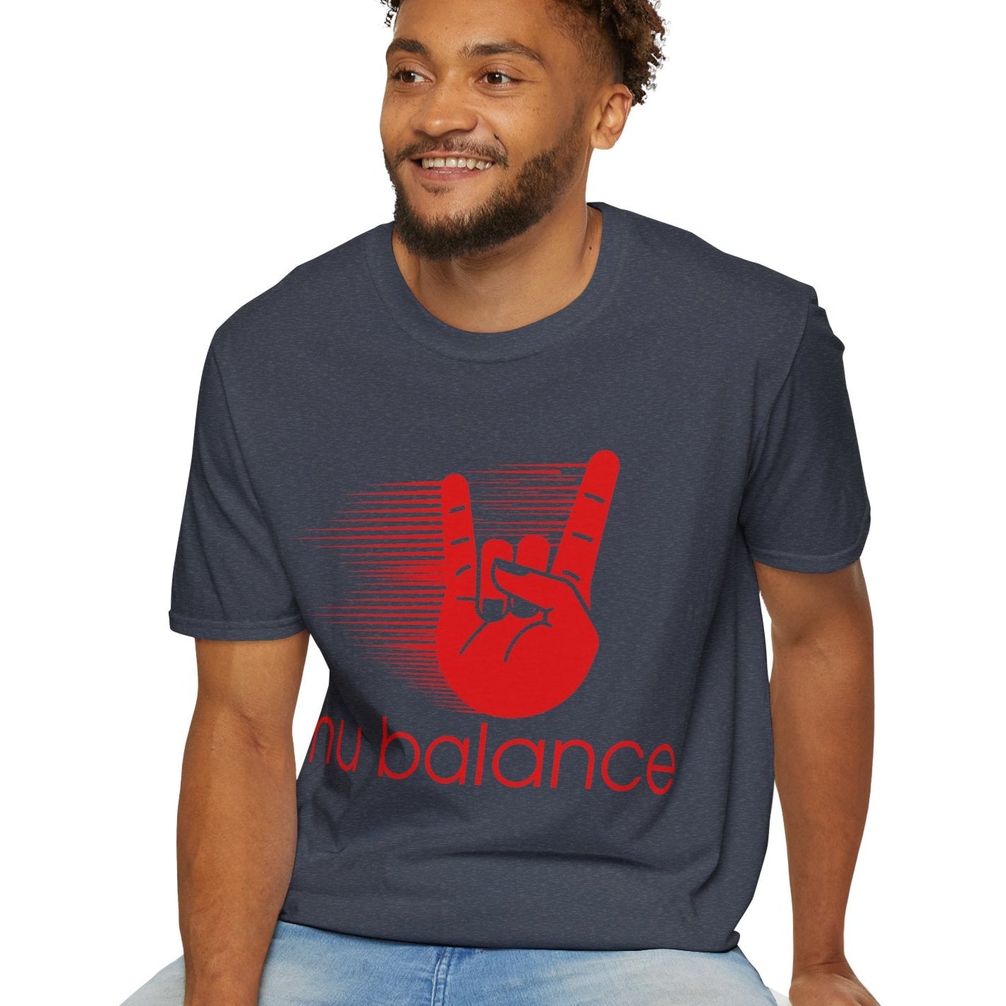 “Nu Balance” Parody T-Shirt – Rock ‘n Roll Horns Spoof Tee | Funny Music & Sneaker Culture Mashup