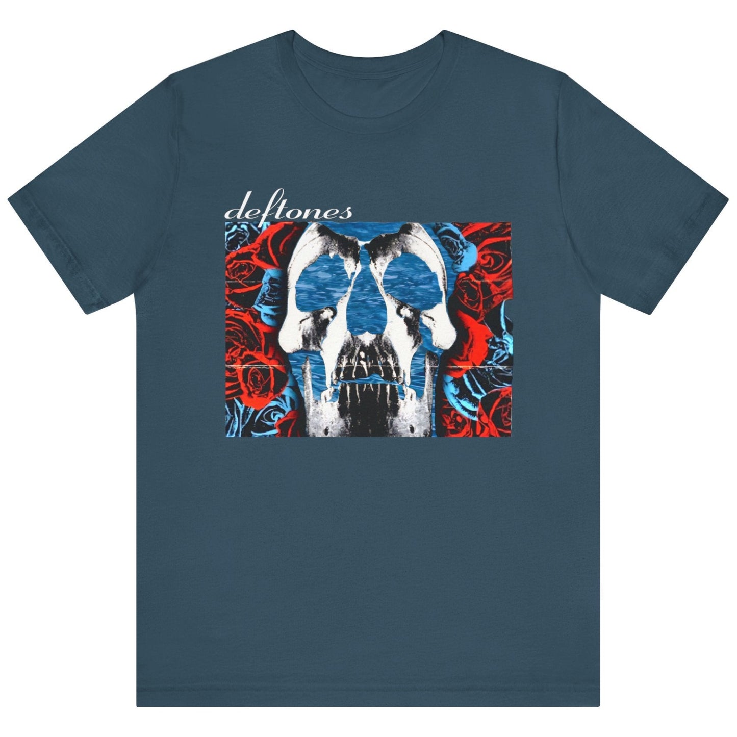 Deftones Self-Titled Tribute T-Shirt β Skull & Roses Floating in Water | Alt-Metal Fan Tee