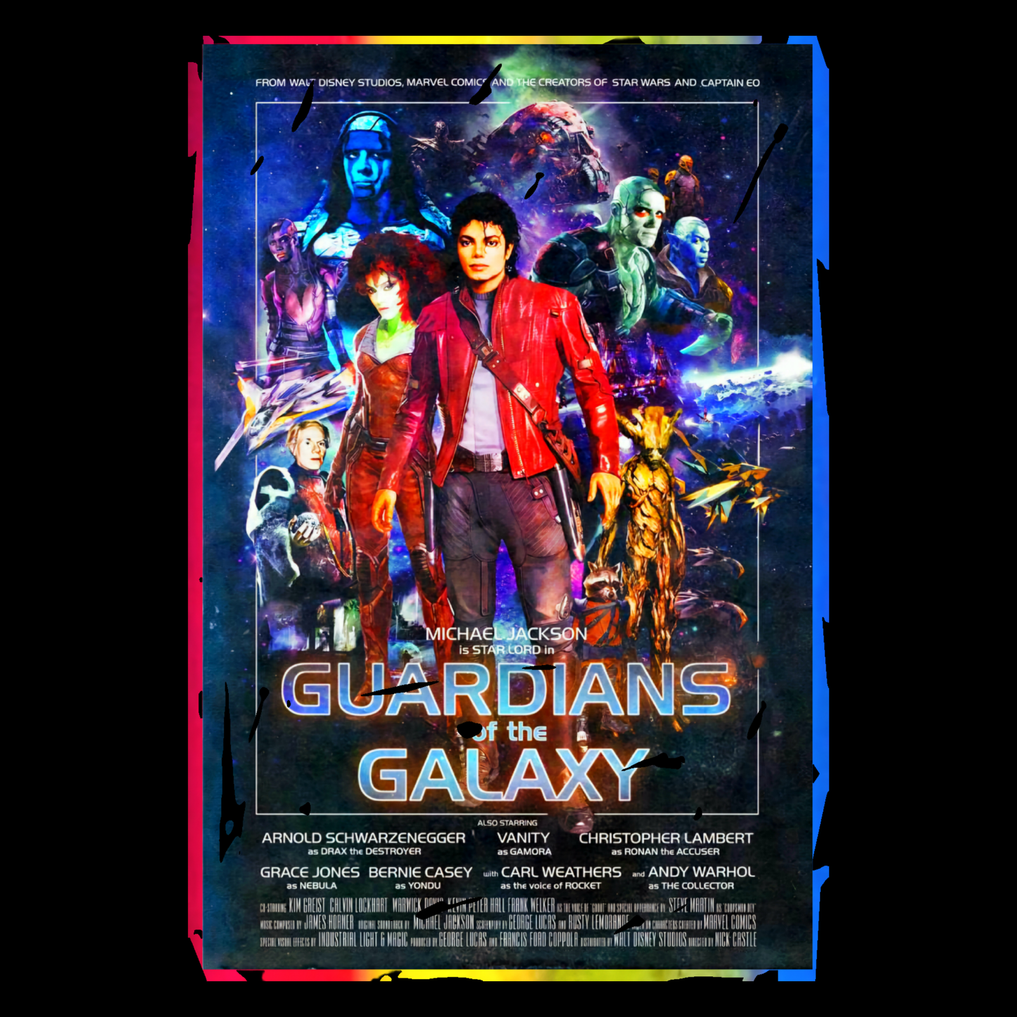 "Guardians of the Radical 80s" Mashup T-Shirt β When Marvel Meets Retro Royalty!
