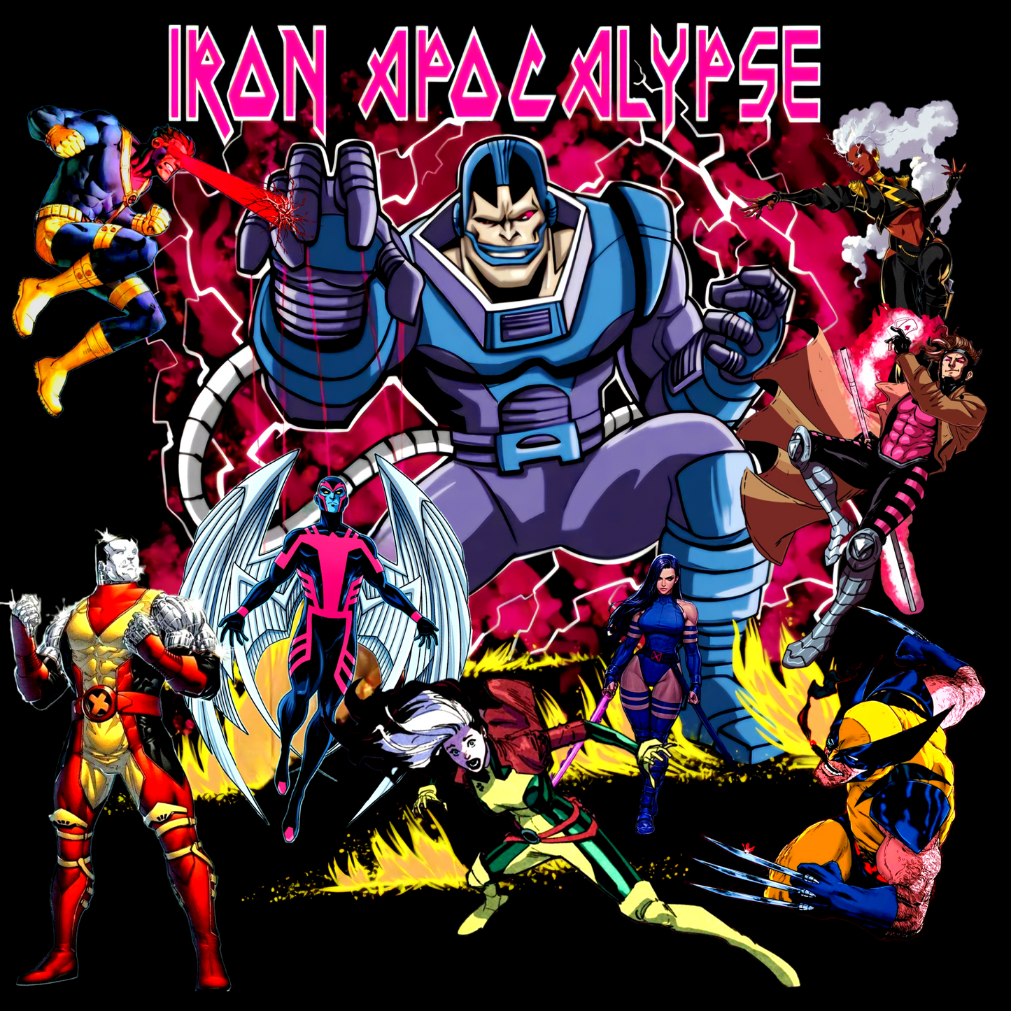 "X-Men: Number of the Apocalypse" T-Shirt – When Metal Meets Mutant Mayhem!