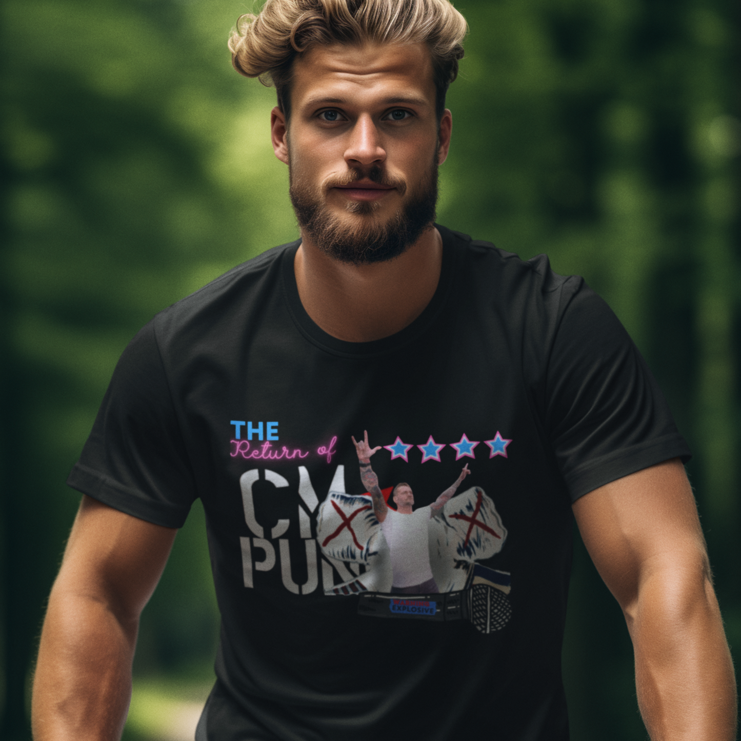 Return of CM Punk T-Shirt – Comeback Tribute Tee | Chicago Stars + Explosive Mic Design
