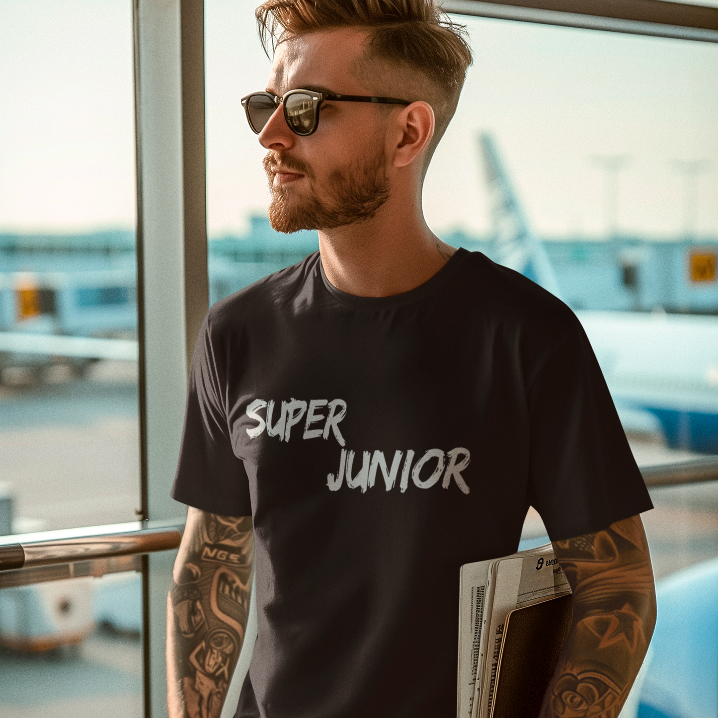 Super Junior Tribute T-Shirt β K-Pop Legends Paint Splatter Logo Tee | Silver Fan Design