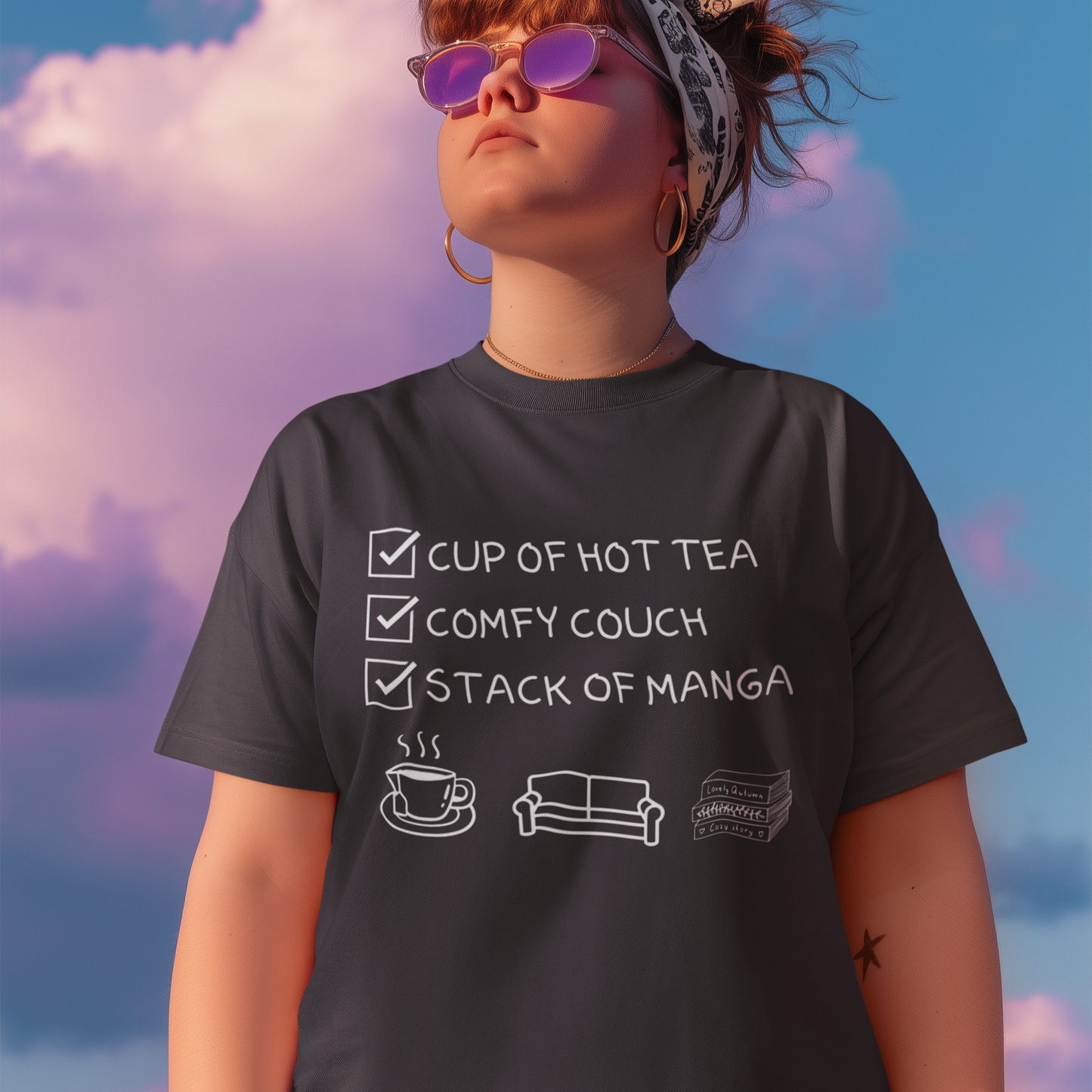Manga & Chill Checklist Tee – Cozy Reader Essentials Shirt