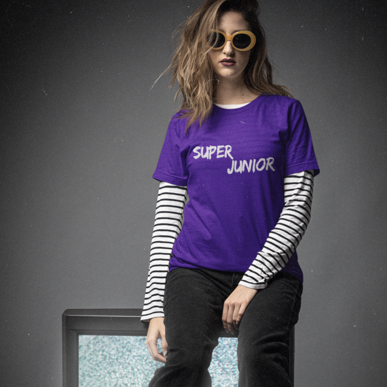 Super Junior Tribute T-Shirt β K-Pop Legends Paint Splatter Logo Tee | Silver Fan Design