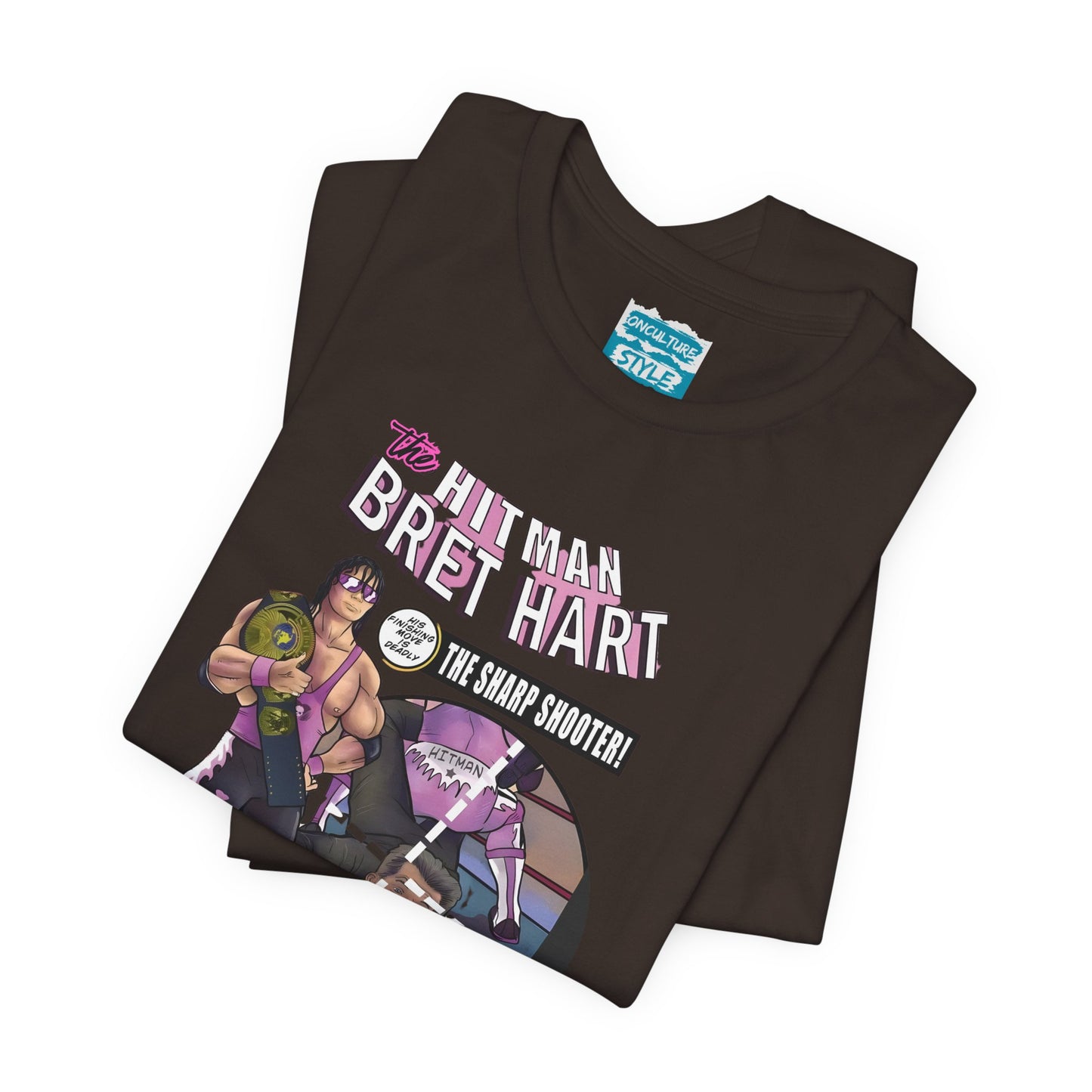Bret Hart “The Hitman” Tee – Comic Book Pro Wrestling Tribute Shirt