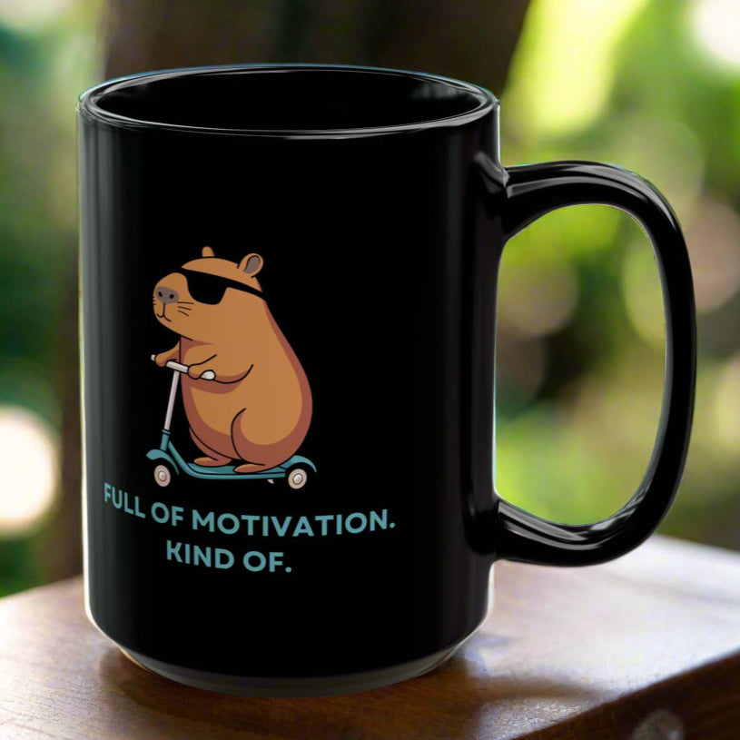 Full Of Motivation, Kind Of Mug - In Black