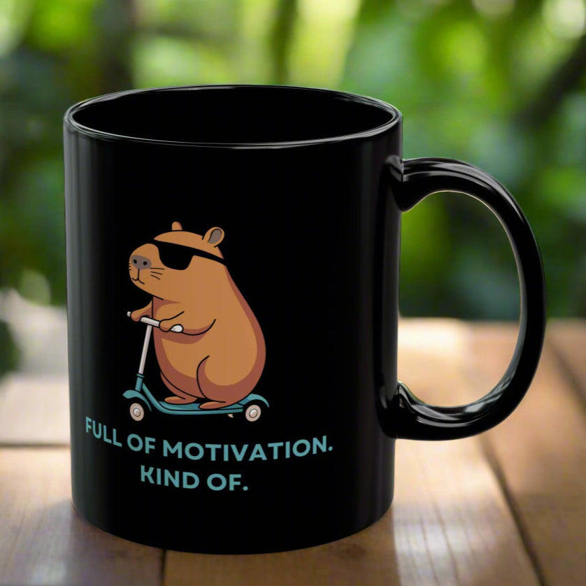 Full Of Motivation, Kind Of Mug - In Black