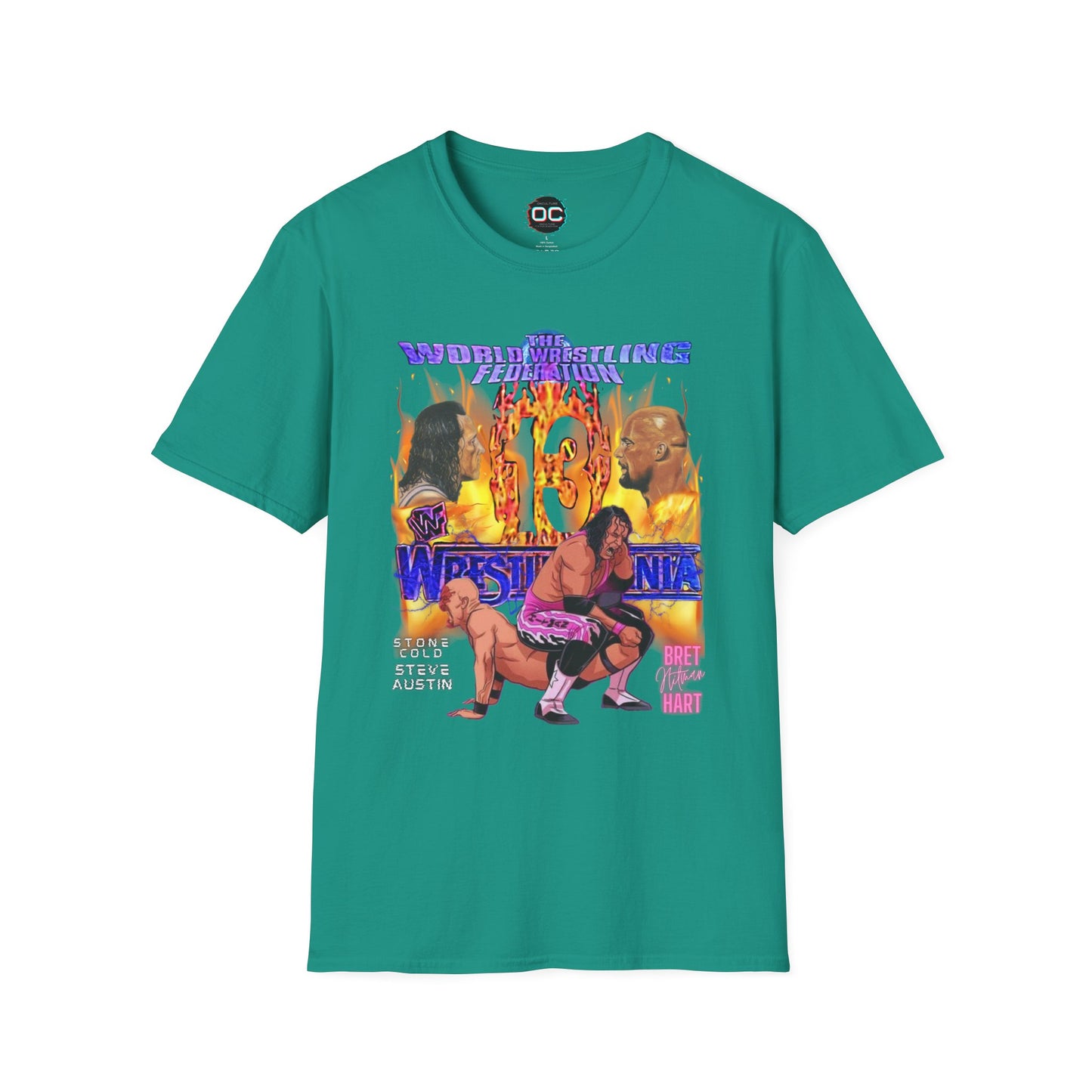 Bret Hart vs Stone Cold Steve Austin 'Mania 13 Animated Battle Tee | Vintage Classic 90s Wrestling