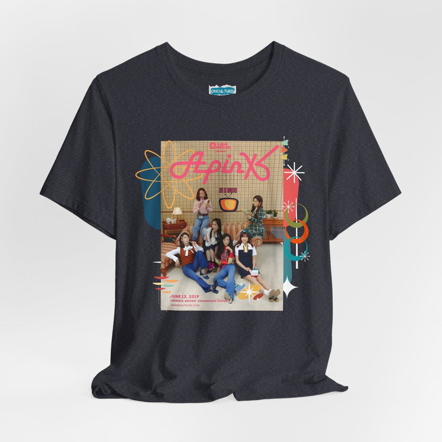 A Pink Retro Poster Photo Tee - KPop Girl Group Vintage Concert Poster T-Shirt