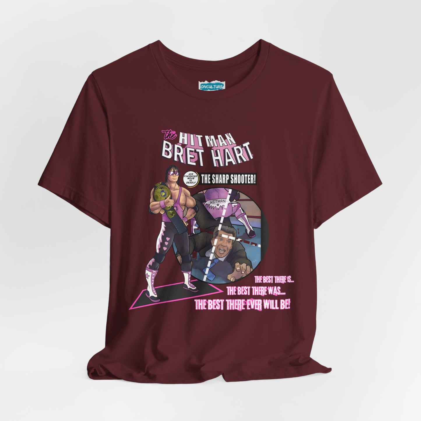 Bret Hart “The Hitman” Tee – Comic Book Pro Wrestling Tribute Shirt