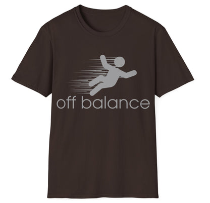 “Off Balance” Parody T-Shirt – Funny New Balance Spoof Tee | Falling Figure Graphic Humor Shirt