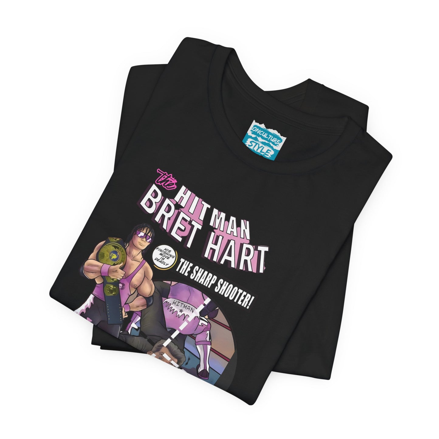 Bret Hart “The Hitman” Tee – Comic Book Pro Wrestling Tribute Shirt