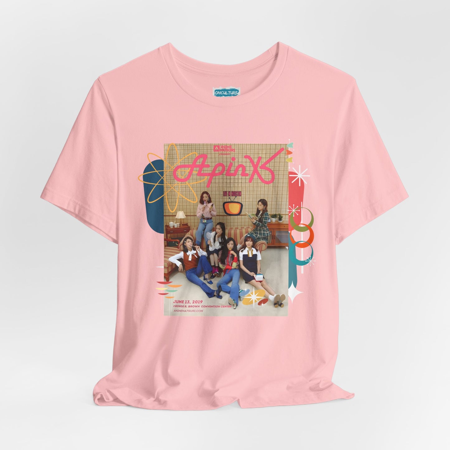 A Pink Retro Poster Photo Tee - KPop Girl Group Vintage Concert Poster T-Shirt