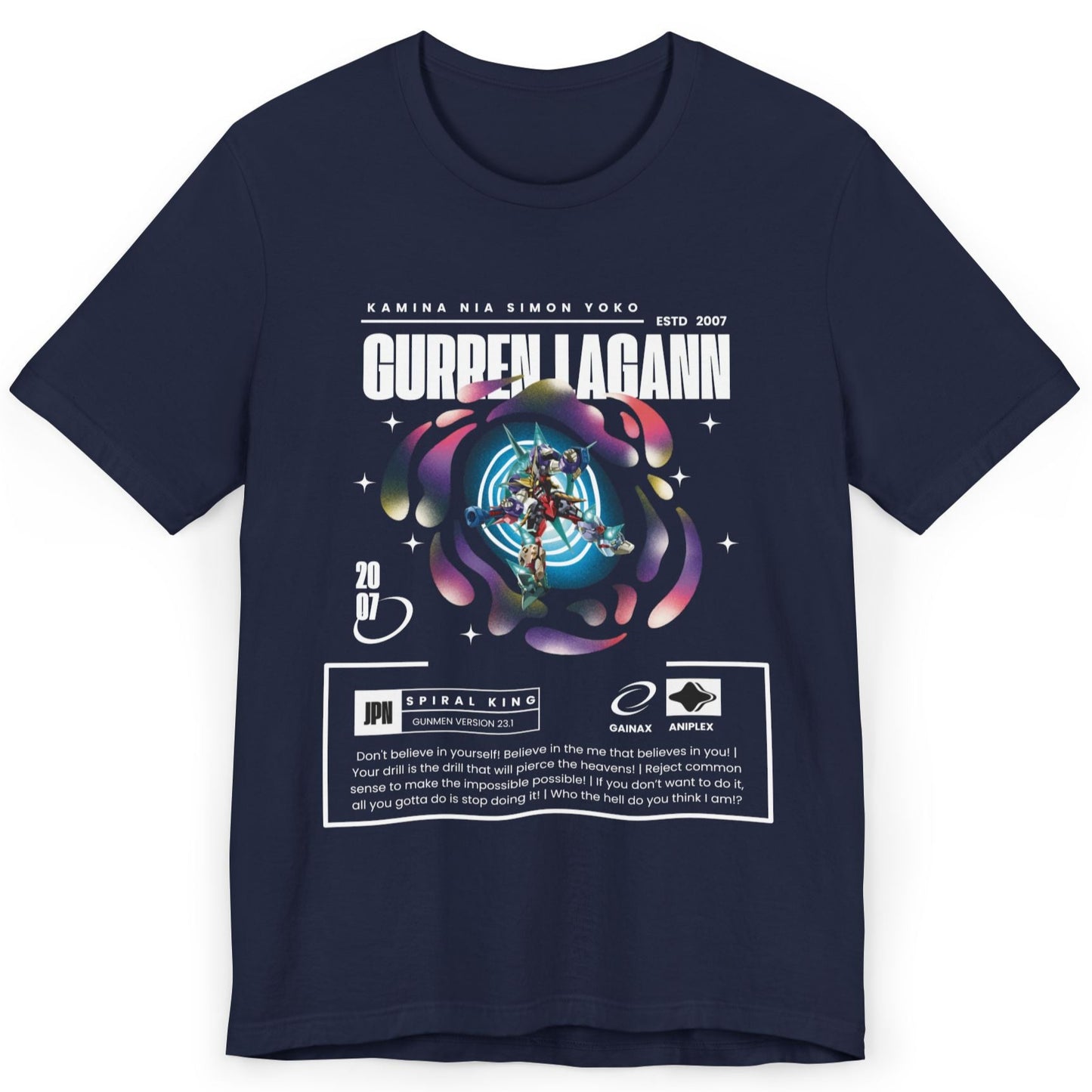"Gurren Lagann" Anime T-Shirt – Drill Through the Heavens in Style!