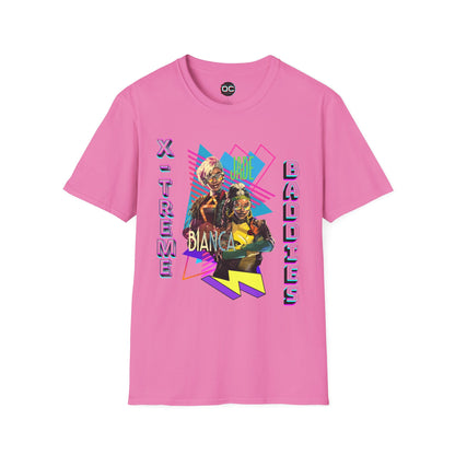 Jade Cargill & Bianca Belair Superhero Tee – 90s Xtreme Baddies Tag Team Tribute