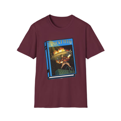 Pulp Rocket Man Tribute Tee | Vintage Book Cover Blast-Off T-Shirt