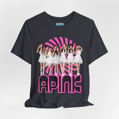 Retro 60s KPop Fan Tee – Vintage A PINK Bubble Letter Tribute T-Shirt
