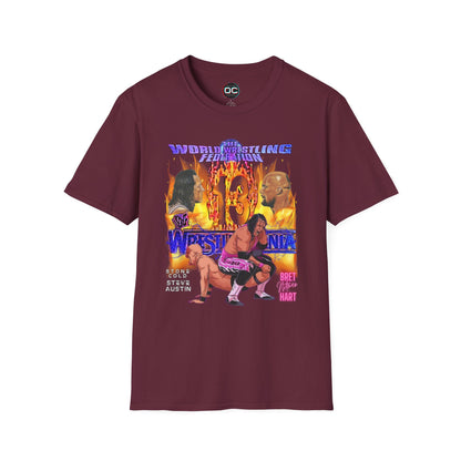 Bret Hart vs Stone Cold Steve Austin 'Mania 13 Animated Battle Tee | Vintage Classic 90s Wrestling