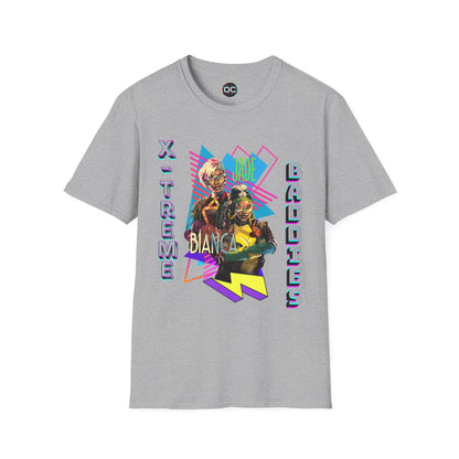 Jade Cargill & Bianca Belair Superhero Tee – 90s Xtreme Baddies Tag Team Tribute