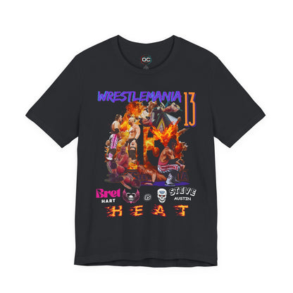 WrestleMania 13 “HEAT” Collage Tee – The Hitman Bret Hart vs. Stone Cold Steve Austin Tribute