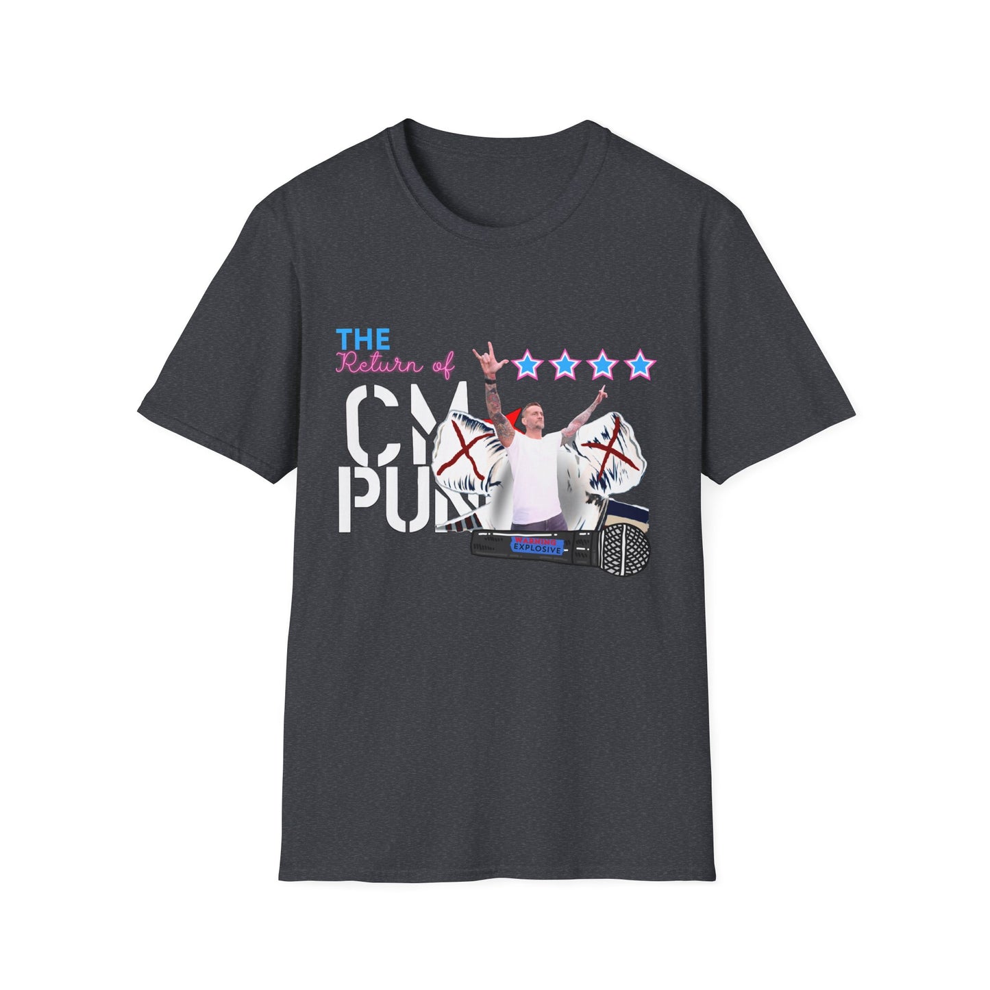 Return of CM Punk T-Shirt – Comeback Tribute Tee | Chicago Stars + Explosive Mic Design