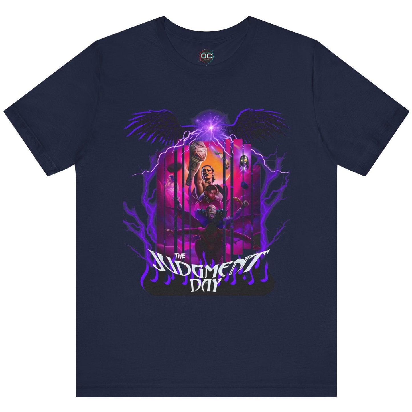 Judgment Day Fantasy Collage Tee – Wrestling Faction in Mythic Form | Rhea Ripley, Finn Bálor, Dominik Mysterio & More