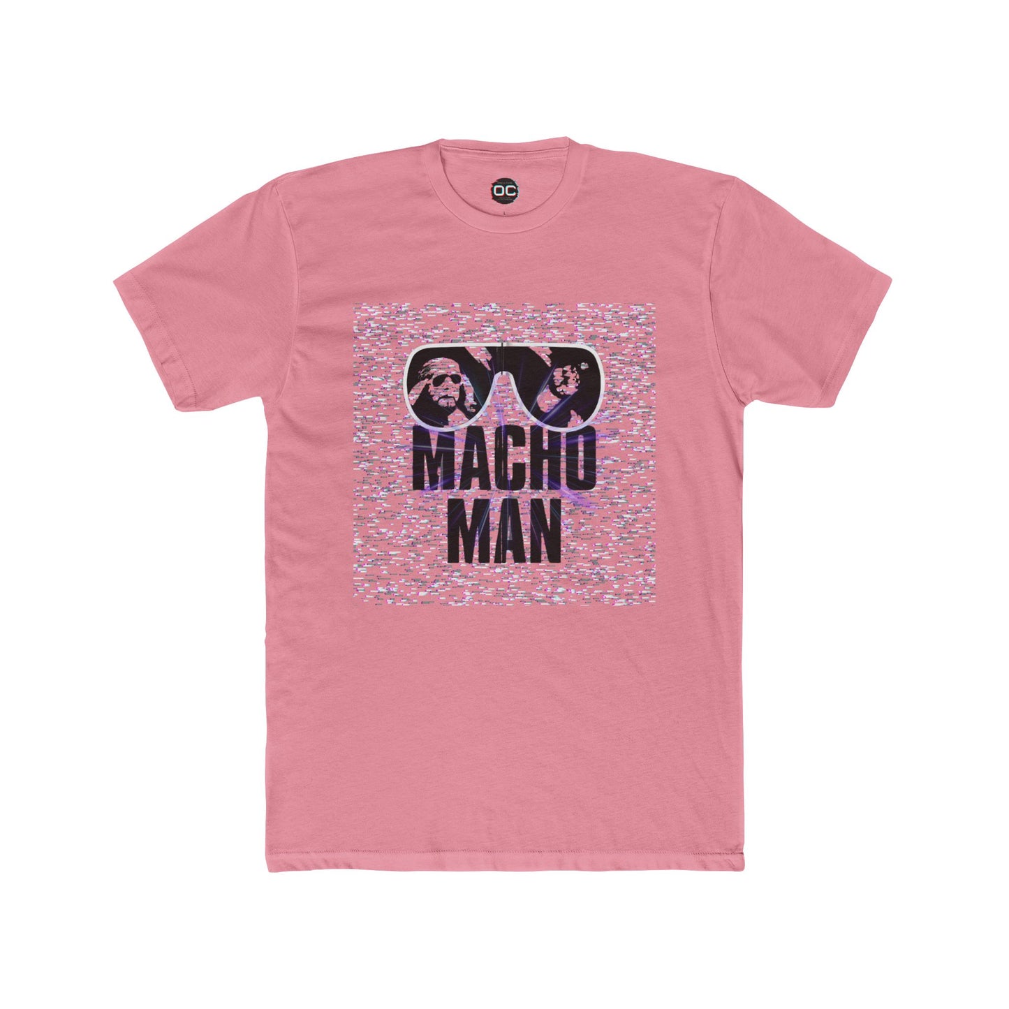 Macho Man Randy Savage Tribute Tee – Retro Glasses Design with TV Fuzz Background