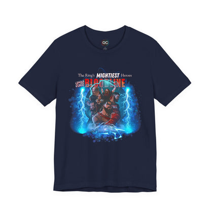 The Bloodline Animated Pro Wrestling Tee | Ring's Mightiest Heroes Shirt | Roman, Sami, Jey, Jimmy, Solo, Paul | Lightning Design