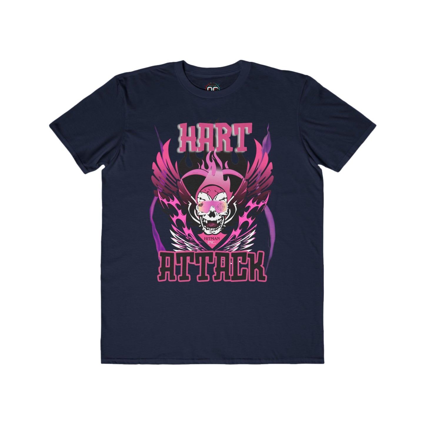Bret Hart "Hart Attack" T-Shirt – Pink & Black Winged Skull Design WWE Retro Wrestling Tee