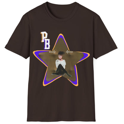 Pat Benatar "Get Nervous" Homage T-Shirt – Retro Rock Tee with Gold Star Design