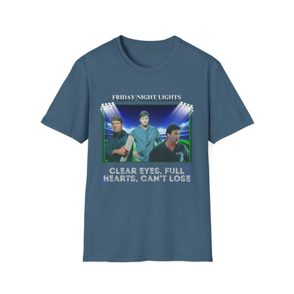 Friday Night Lights Design - "Clear Eyes, Full Hearts, Can't Lose" T-Shirt - Coach Eric Taylor Collage