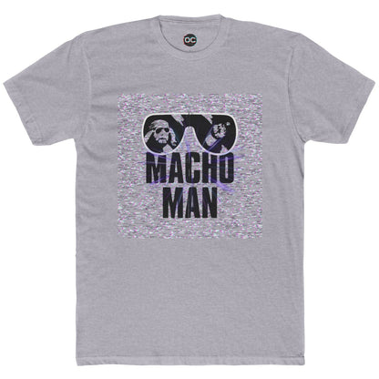 Macho Man Randy Savage Tribute Tee – Retro Glasses Design with TV Fuzz Background