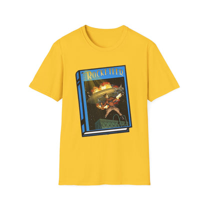 Pulp Rocket Man Tribute Tee | Vintage Book Cover Blast-Off T-Shirt
