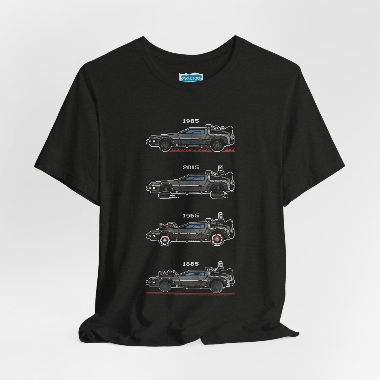 4 Tier Pixelated Time Machine Tee - 80s Retro Nostalgia T-Shirt